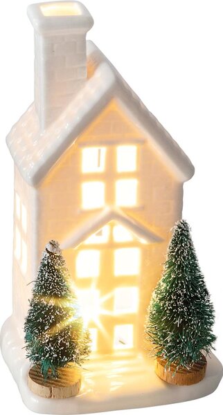 Lampă LED tip casă din porțelan 15cm RXL 392 (alb). 1135243