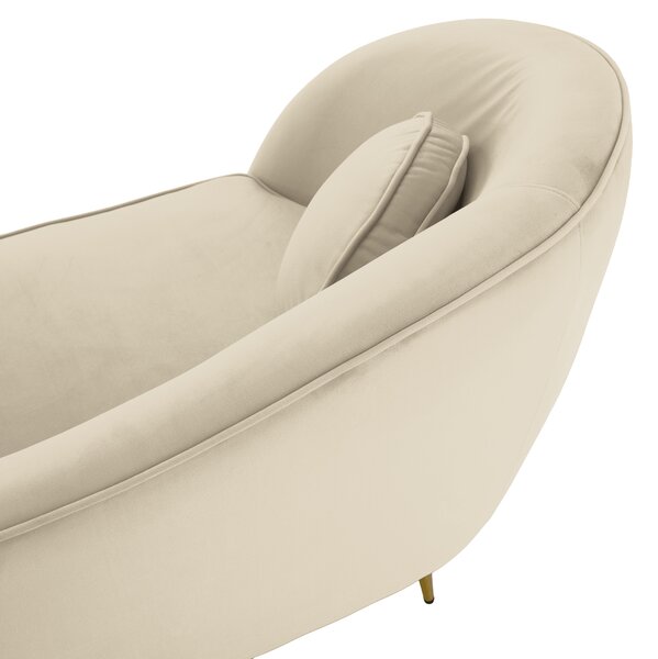 KONDELA Canapea cu 2 locuri de design, ţesătură Velvet bej/gold crom auriu, EZIO TYP 2
