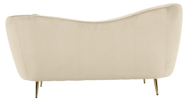 KONDELA Canapea cu 2 locuri de design, ţesătură Velvet bej/gold crom auriu, EZIO TYP 2