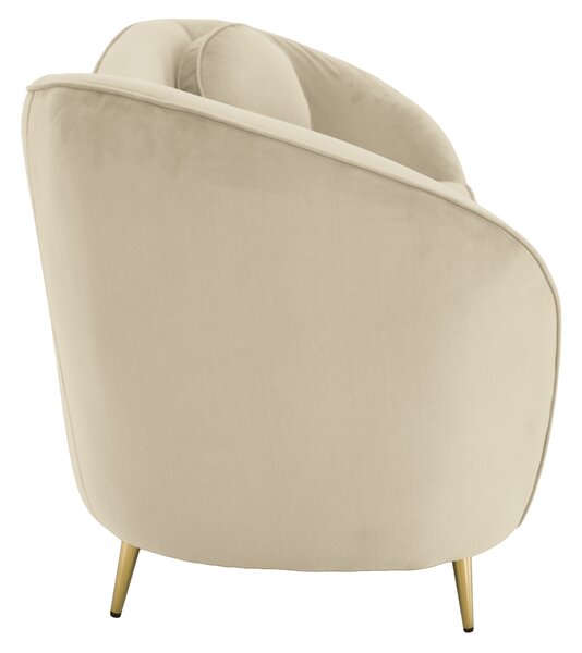 KONDELA Canapea cu 2 locuri de design, ţesătură Velvet bej/gold crom auriu, EZIO TYP 2