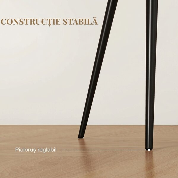 HOMCOM Set 2 Scaune de Dining Tapițate în Stil Nordic cu Brațe și Picioare din Oțel, 54x57x80 cm, Alb Crem | Aosom Romania
