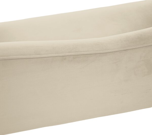 KONDELA Canapea cu 3 locuri de design, ţesătură Velvet bejgold crom auriu, EZIO TYP 3