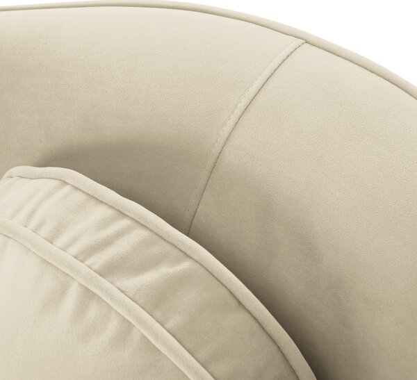 KONDELA Canapea cu 3 locuri de design, ţesătură Velvet bejgold crom auriu, EZIO TYP 3