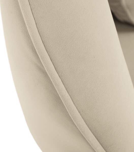 KONDELA Canapea cu 3 locuri de design, ţesătură Velvet bejgold crom auriu, EZIO TYP 3