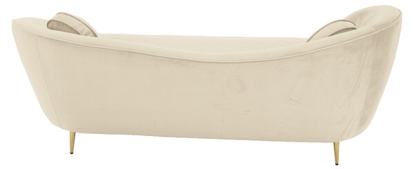 KONDELA Canapea cu 3 locuri de design, ţesătură Velvet bejgold crom auriu, EZIO TYP 3