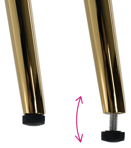 KONDELA Canapea cu 3 locuri de design, ţesătură Velvet bejgold crom auriu, EZIO TYP 3
