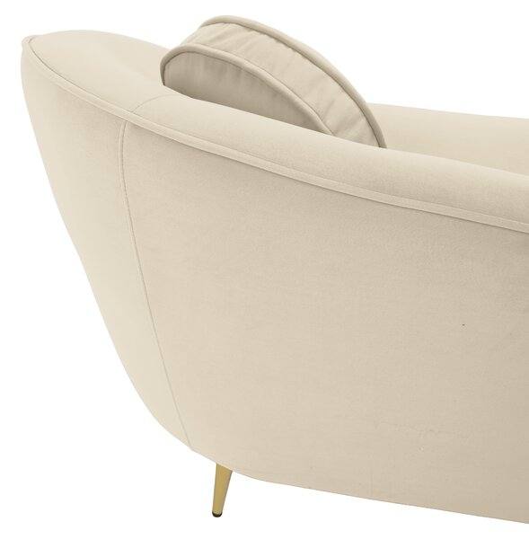 KONDELA Canapea cu 3 locuri de design, ţesătură Velvet bejgold crom auriu, EZIO TYP 3