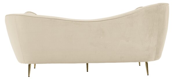 KONDELA Canapea cu 3 locuri de design, ţesătură Velvet bejgold crom auriu, EZIO TYP 3