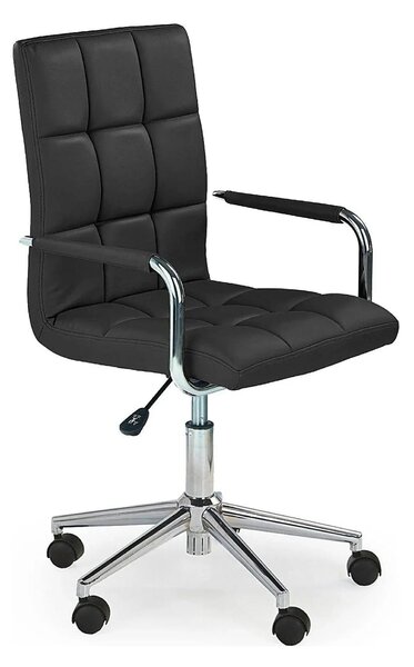 Scaun birou GONZO 2, negru, piele ecologica, 53x60x98/110 cm