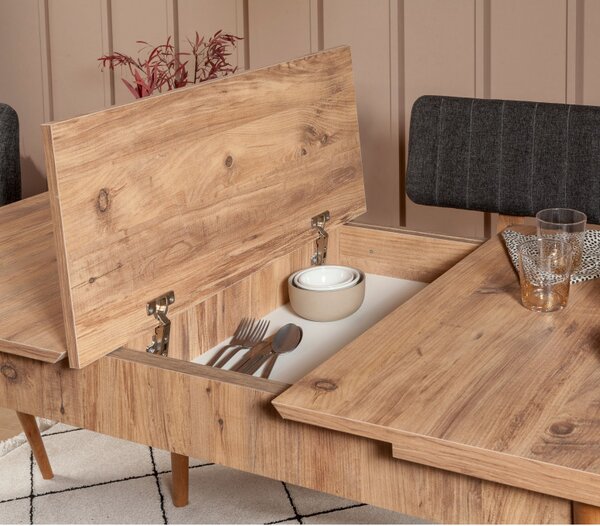 Set Masa si Scaune 4 Piese Vina 1053 Atlantic Pine-Antracit
