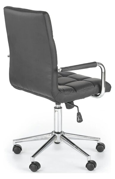 Scaun birou GONZO 2, negru, piele ecologica, 53x60x98/110 cm