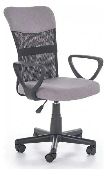 Scaun birou TIMMY, gri/negru, stofa clasica/plasa, 52x59x81/91 cm