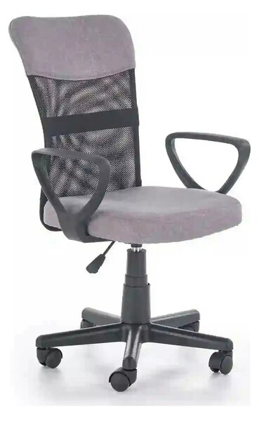 Scaun birou TIMMY, gri/negru, stofa clasica/plasa, 52x59x81/91 cm