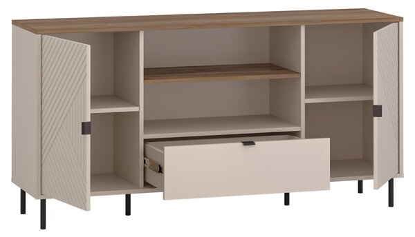KONDELA Măsuţă TV, caşmir/stejar castello, EYCO 2D1S/150