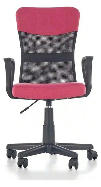 Scaun birou TIMMY, roz, stofa clasica/plasa, 52x59x81/91 cm
