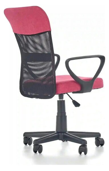 Scaun birou TIMMY, roz, stofa clasica/plasa, 52x59x81/91 cm
