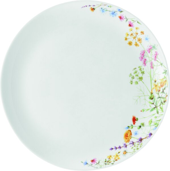 Farfurie plata 24cm, sticla opal, Bloom