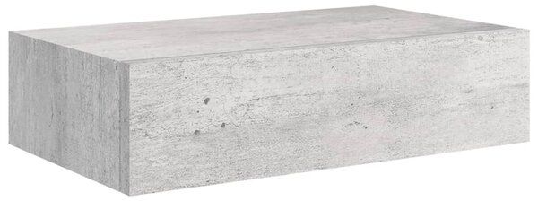 Dulap de perete cu sertare, gri beton, 40x23,5x10 cm, MDF