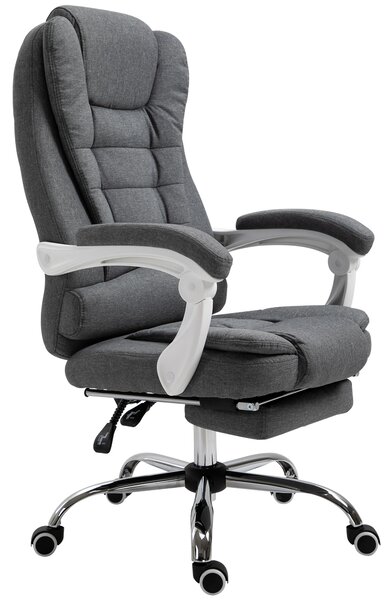 Vinsetto Scaun Ergonomic de Birou Reglabil cu Suport pentru Picioare, Spătar Înalt și Brațe, 65x70x115-123 cm, Gri | Aosom Romania