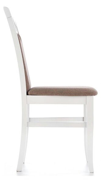 Scaun tapitat Citrone, maro/alb, stofa clasica/lemn de fag, 44X43X96 C