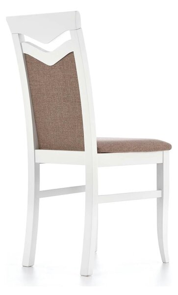 Scaun tapitat Citrone, maro/alb, stofa clasica/lemn de fag, 44X43X96 C