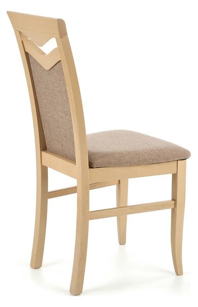 Scaun tapitat Citrone, gri/stejar sonoma, stofa clasica/lemn de fag, 4