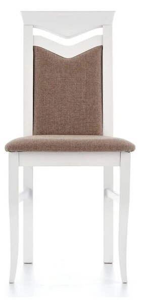 Scaun tapitat Citrone, maro/alb, stofa clasica/lemn de fag, 44X43X96 C