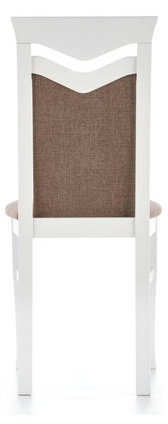 Scaun tapitat Citrone, maro/alb, stofa clasica/lemn de fag, 44X43X96 C