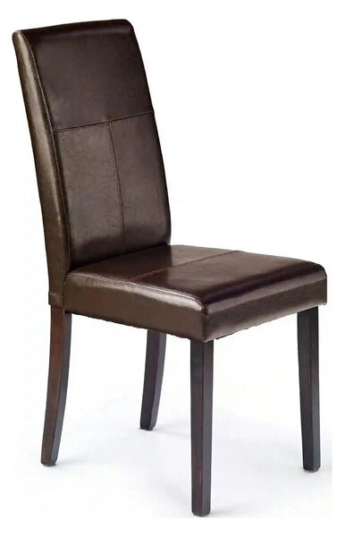 Scaun tapitat Kerry, maro/wenge, lemn malaezian/piele ecologica, 45X46
