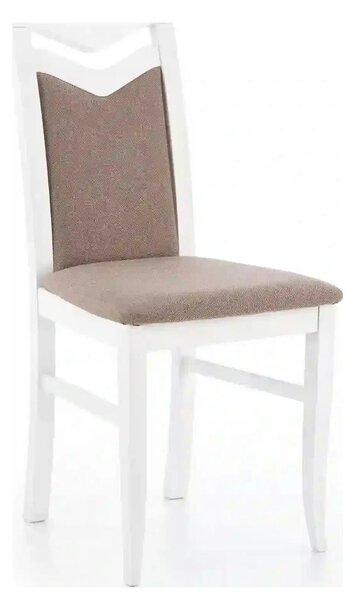 Scaun tapitat Citrone, maro/alb, stofa clasica/lemn de fag, 44X43X96 C