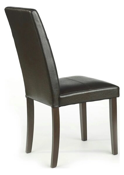 Scaun tapitat Kerry, maro/wenge, lemn malaezian/piele ecologica, 45X46