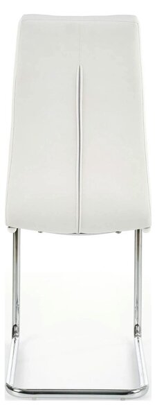 Scaun tapitat K147, alb/crom, piele ecologica/metal, 42X55X101 CM