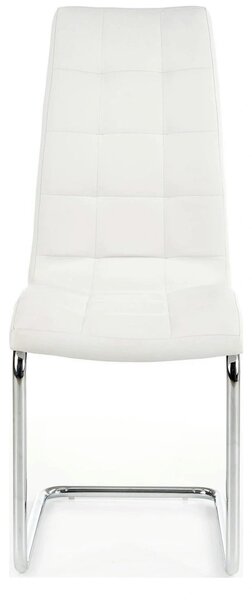 Scaun tapitat K147, alb/crom, piele ecologica/metal, 42X55X101 CM