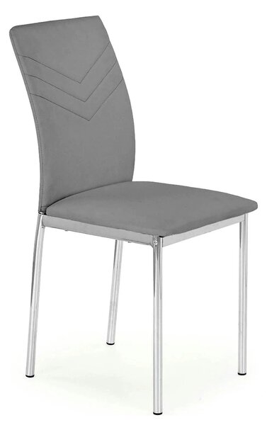 Scaun tapitat K137, gri/crom, piele ecologica/metal, 43X49X92 CM