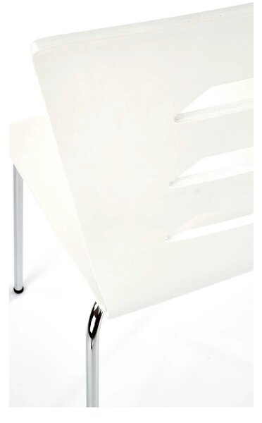 Scaun K155, alb/crom, placaj indoit/metal, 43x47x85 cm