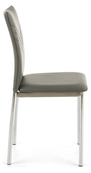 Scaun tapitat K137, gri/crom, piele ecologica/metal, 43X49X92 CM