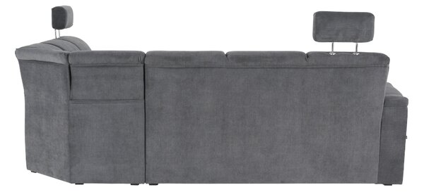 KONDELA Colţar extensibil, material textil gri, model dreapta, SANTIAGO