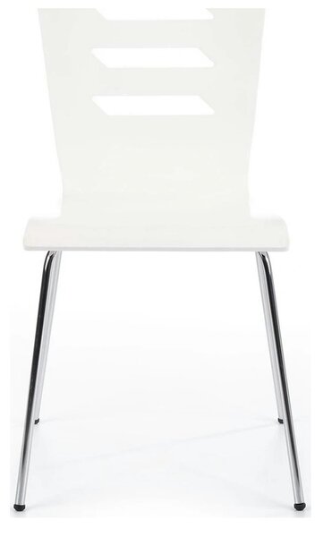 Scaun K155, alb/crom, placaj indoit/metal, 43x47x85 cm