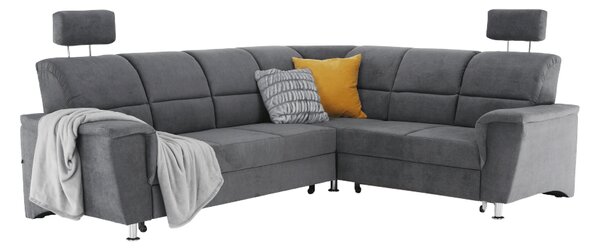 KONDELA Colţar extensibil, material textil gri, model dreapta, SANTIAGO