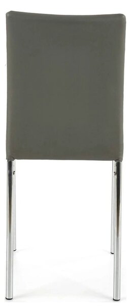 Scaun tapitat K137, gri/crom, piele ecologica/metal, 43X49X92 CM