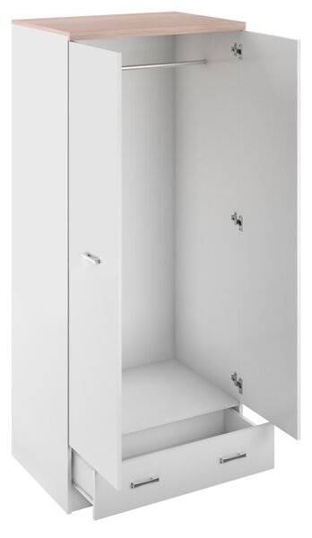 KONDELA Dulap cu două uşi 2D1S, alb/stejar sonoma, TOPTY TYP 01