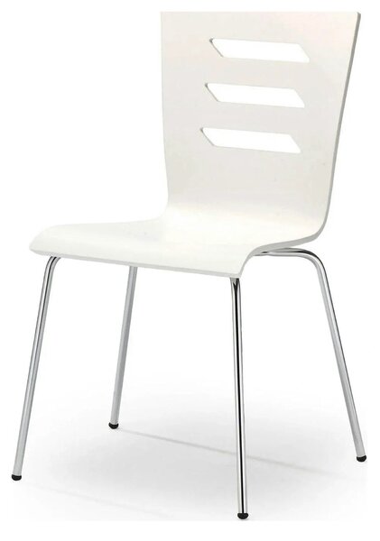 Scaun K155, alb/crom, placaj indoit/metal, 43x47x85 cm