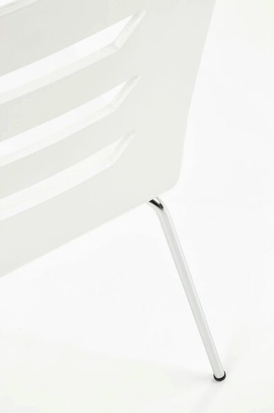 Scaun K155, alb/crom, placaj indoit/metal, 43x47x85 cm