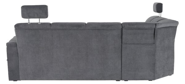 KONDELA Colţar extensibil, material textil gri, model dreapta, SANTIAGO