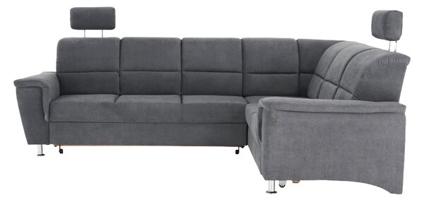 KONDELA Colţar extensibil, material textil gri, model dreapta, SANTIAGO