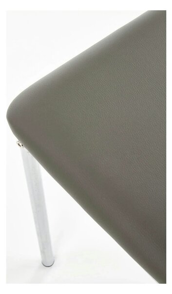 Scaun tapitat K137, gri/crom, piele ecologica/metal, 43X49X92 CM