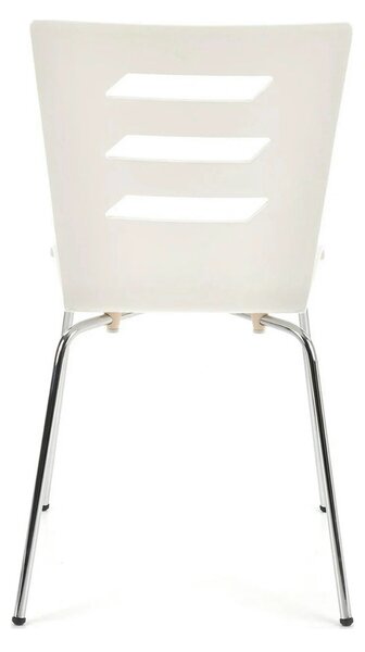 Scaun K155, alb/crom, placaj indoit/metal, 43x47x85 cm