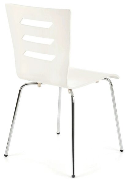 Scaun K155, alb/crom, placaj indoit/metal, 43x47x85 cm