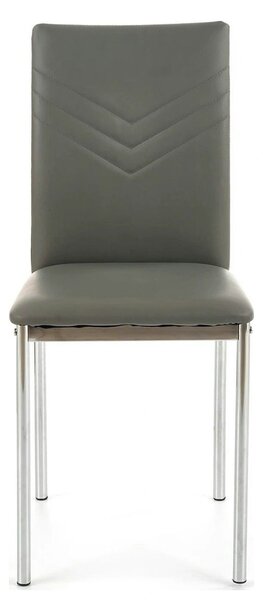 Scaun tapitat K137, gri/crom, piele ecologica/metal, 43X49X92 CM