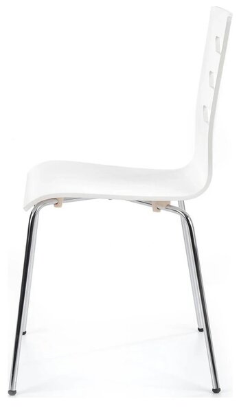 Scaun K155, alb/crom, placaj indoit/metal, 43x47x85 cm